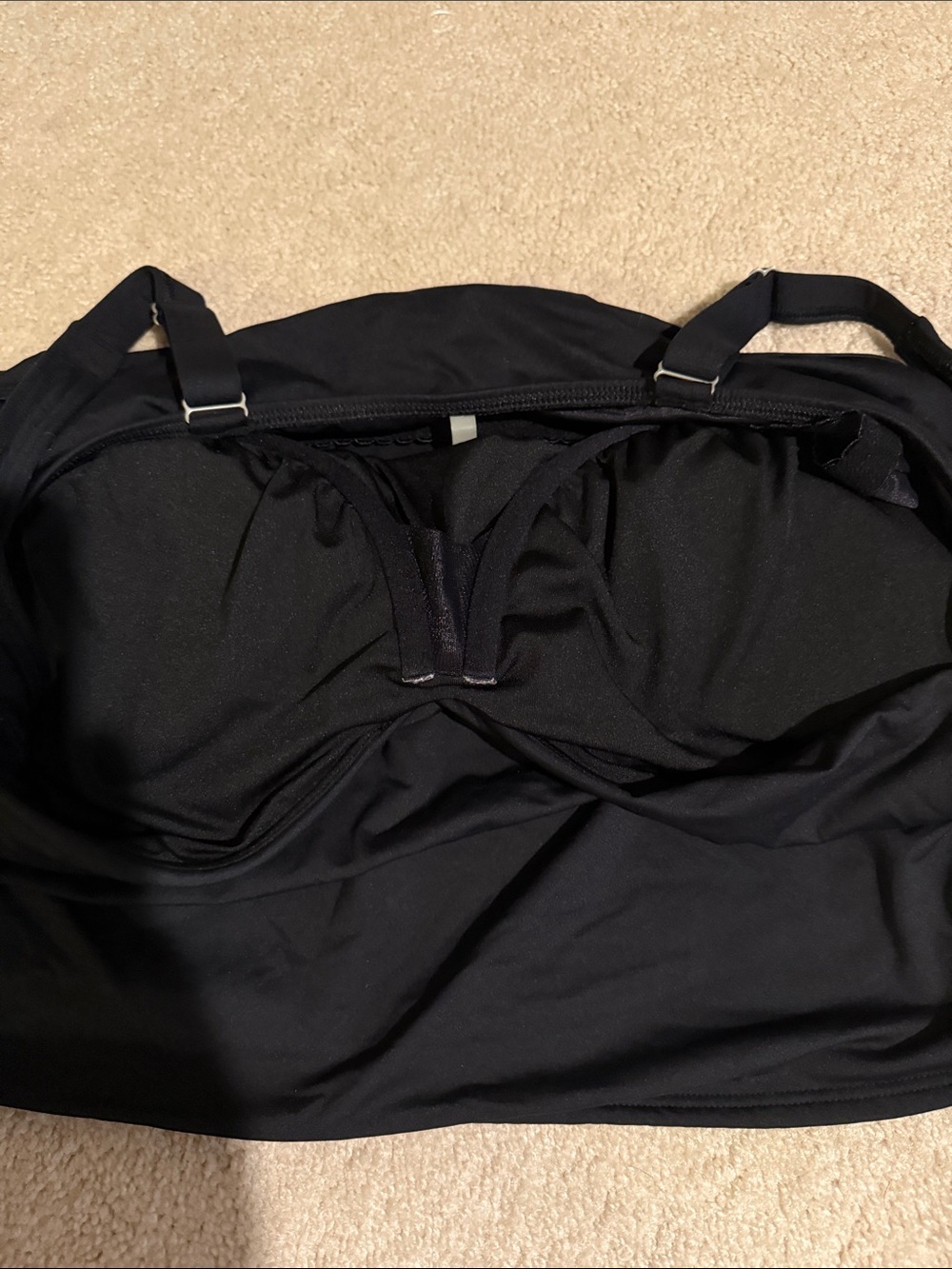 Lands' End Black Swim Top with Subtle Gather - Picture 3 of 5